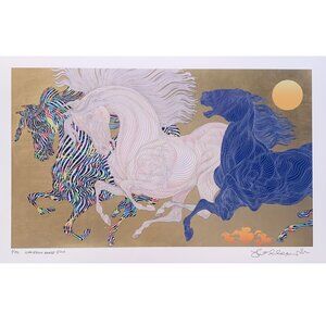 Harlequin Horses by Guillaume Azoulay Numbered Limited Edition print on paper